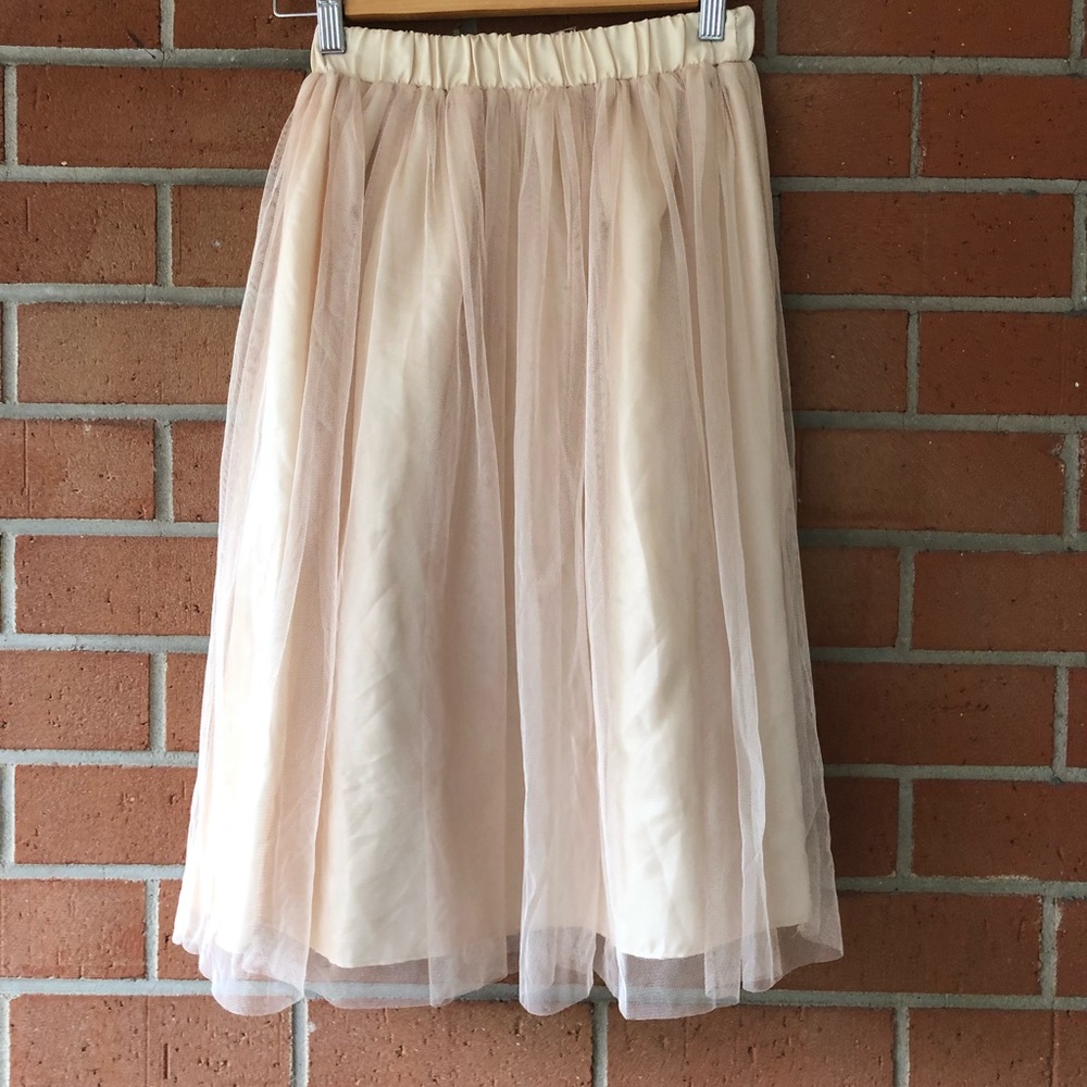 Comme Toi blush tulle skirt